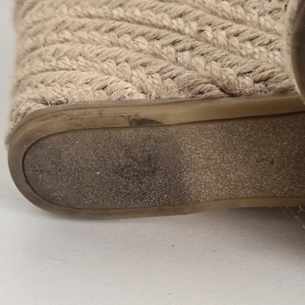 Sam Edelman Patsy Woven Multicolor Ankle Tie Wedge Espadrille Shoes Size 8